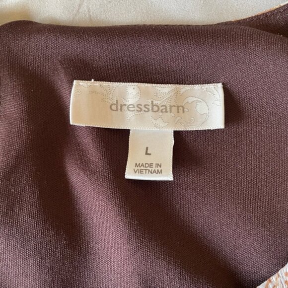 Dress Barn Paisley Sparkly Bubble Hem Gold Brown Orange Blouse Large - Picture 5 of 7